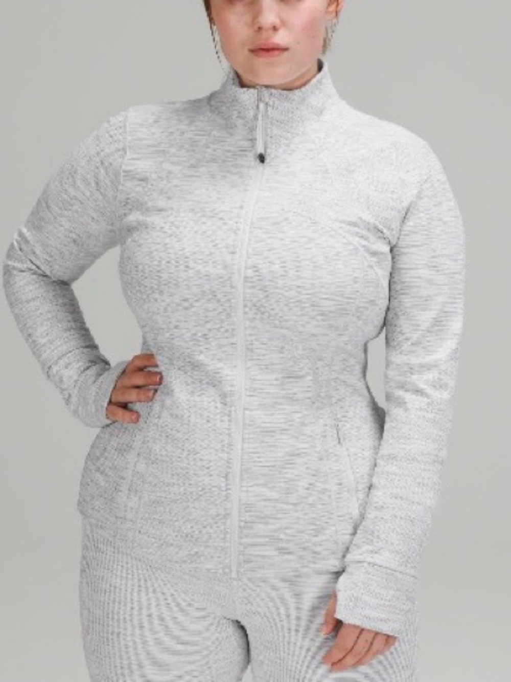 lululemon athletica define  Light Gray Zip-Up Jacket “ we are from space grey